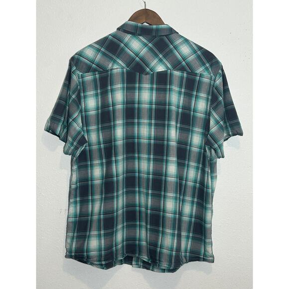Men's Ariat Harrington Retro Fit Snap Shirt XL plaid Short Sleeve - Picture 2 of 4